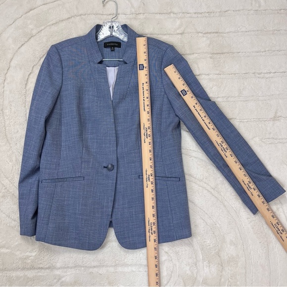 Talbots Single Breasted Lined Blazer Size 10 Blue Faux Front Pockets Lightweight - Picture 7 of 9